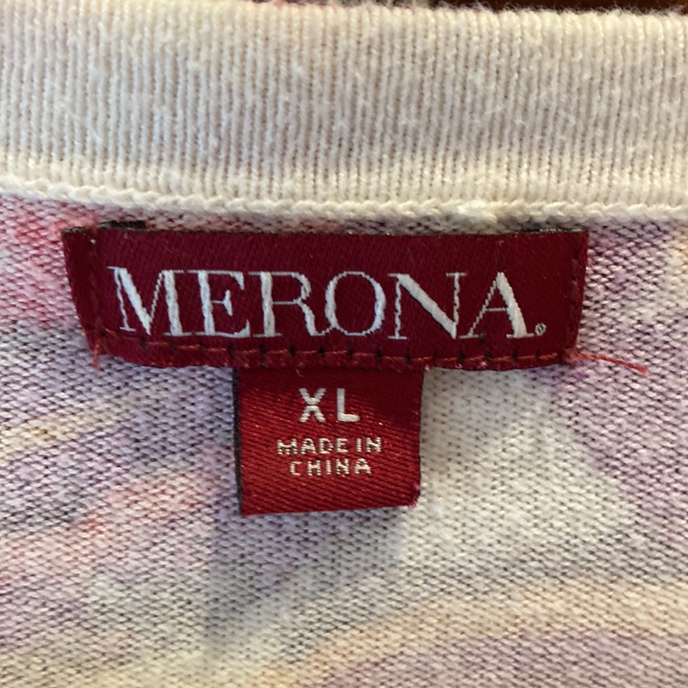 Merona button up cardigan, size XL, purple, pink, orange, brown, great for fall! - Picture 3 of 5